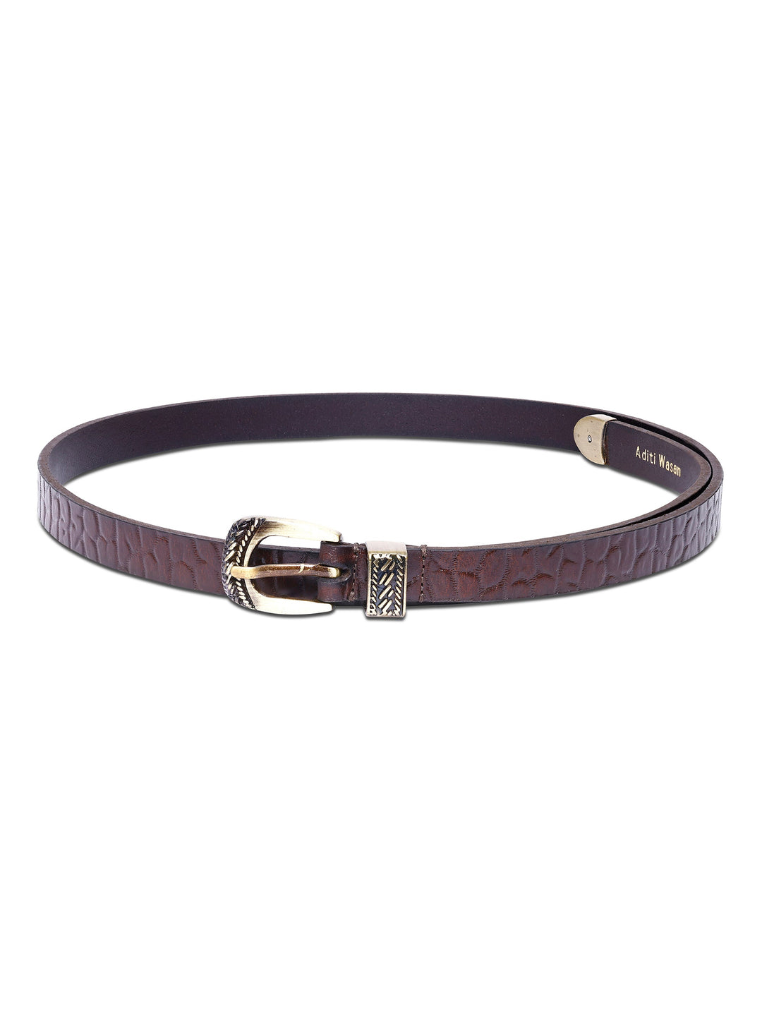 Brown Embossed Genuine Leather Women's Belt | Stylish Accessory for Any Outfit