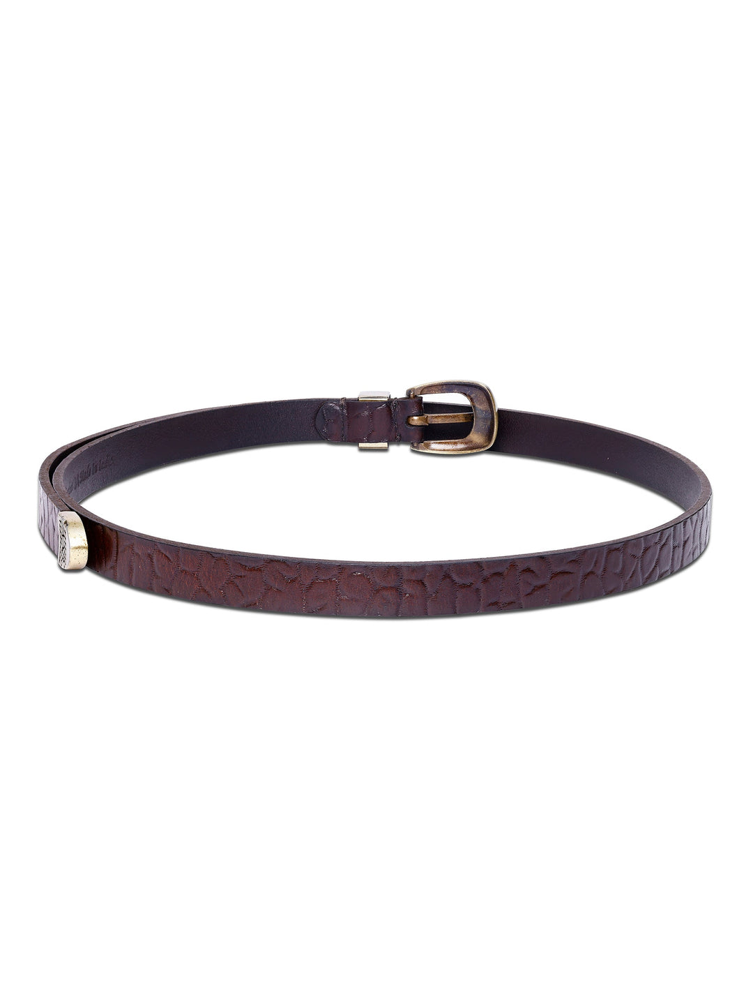 Brown Embossed Genuine Leather Women's Belt | Stylish Accessory for Any Outfit