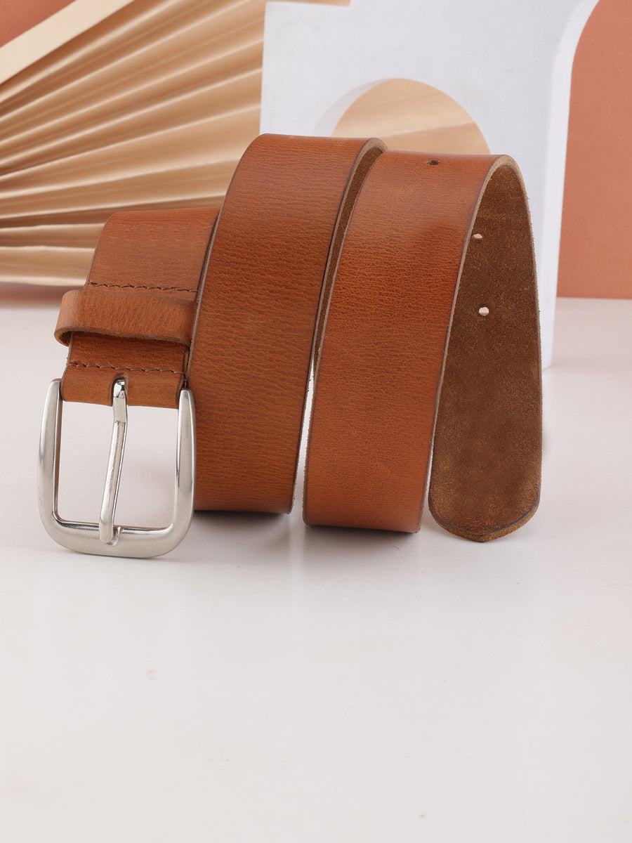 Genuine Leather Men's Casual Tan Belt