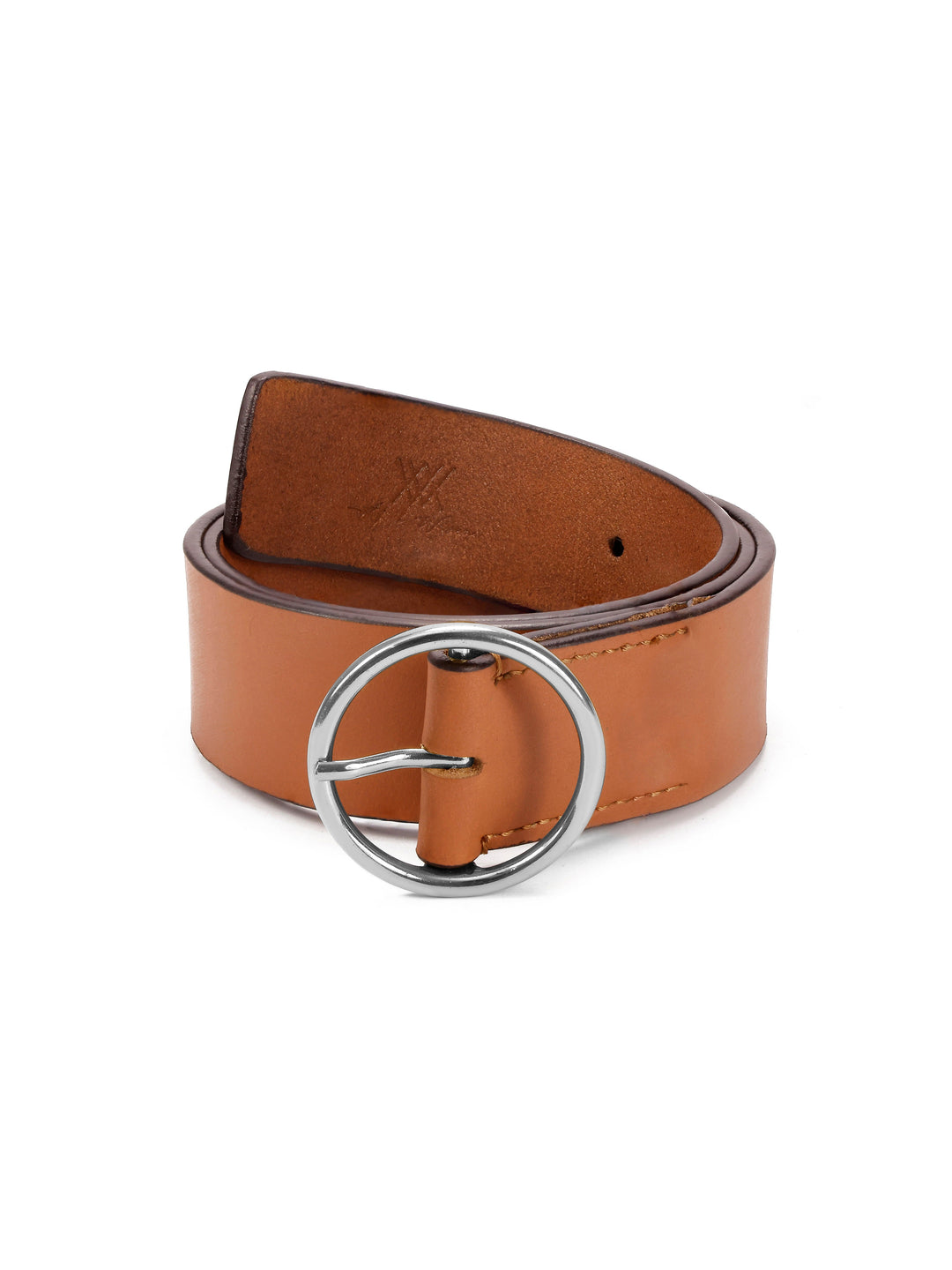 Women's Tan Leather Belt | Stylish O-Ring Buckle for Versatile Outfits