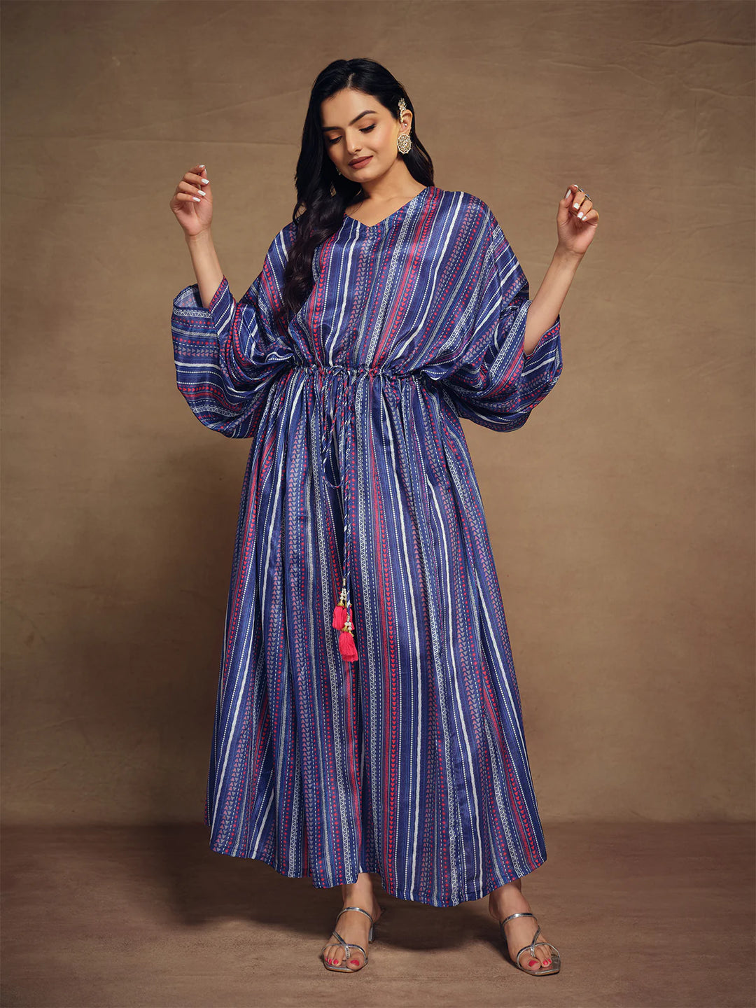 Blue Kaftan Dress for Women | Stylish Gown for Casual or Festive Wear