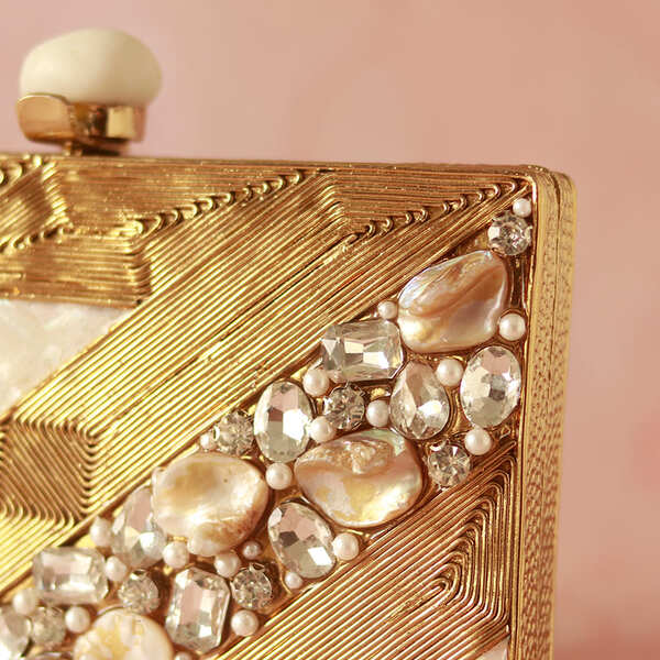 Aisha Motherof Pearl Clutch | Luxurious Handcrafted Glamour Bag