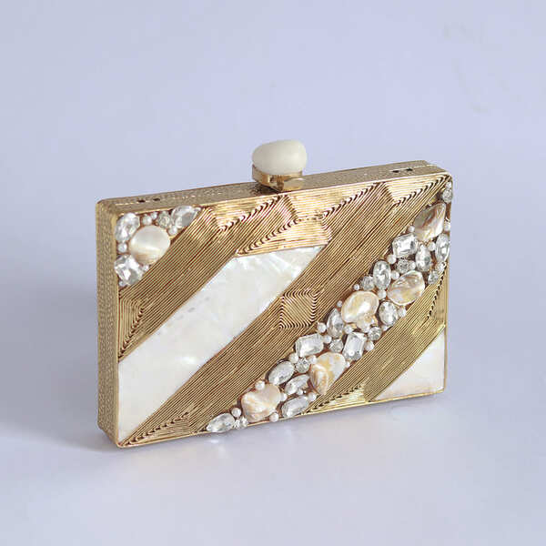 Aisha Motherof Pearl Clutch | Luxurious Handcrafted Glamour Bag