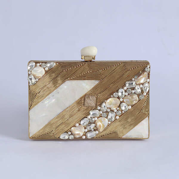 Aisha Motherof Pearl Clutch | Luxurious Handcrafted Glamour Bag