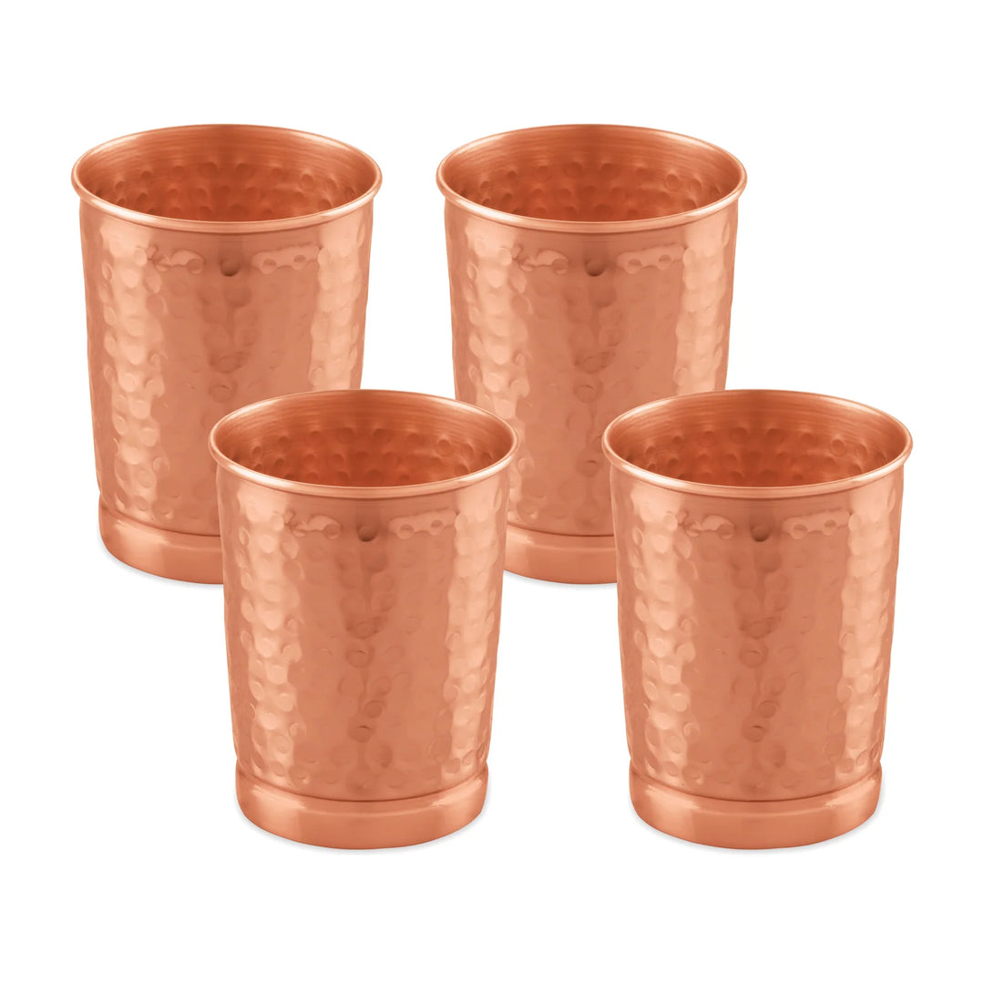 Stylish Amrutam Hammered Copper Glass Set | Health Benefits in Every Sip