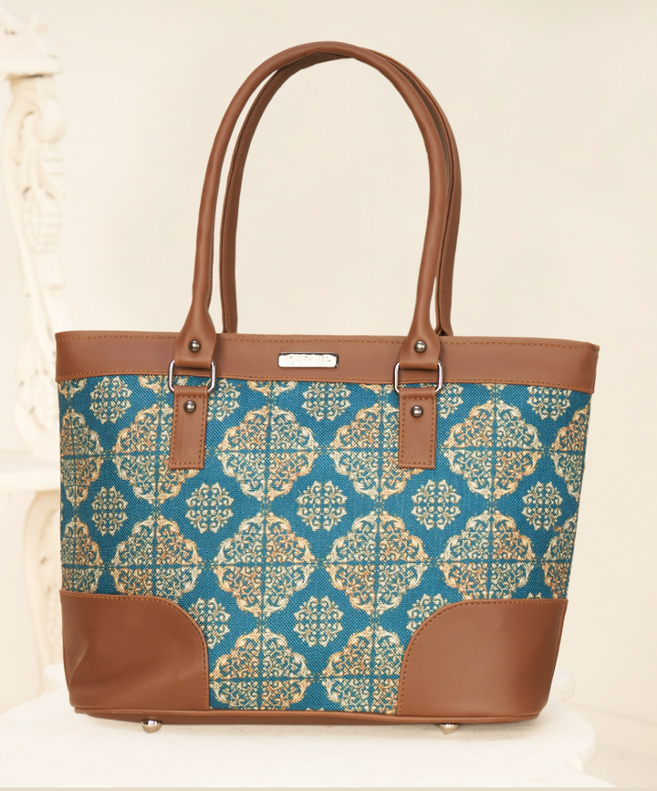 Boho Chic Jute Canvas Tote | Eco-Friendly, Printed, & Versatile