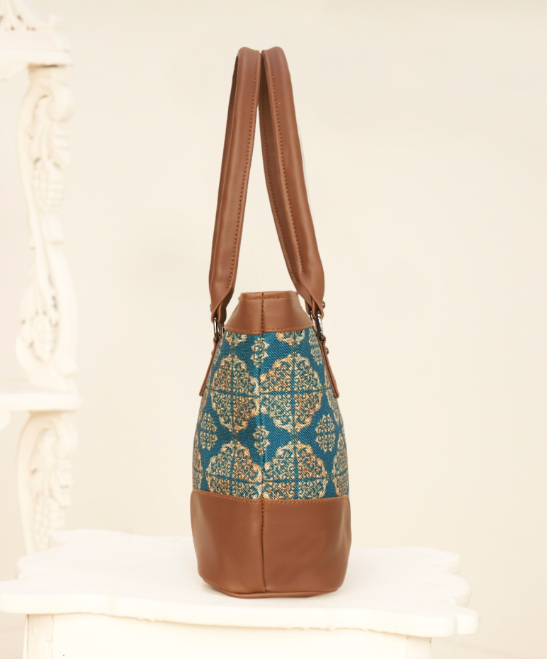 Boho Chic Jute Canvas Tote | Eco-Friendly, Printed, & Versatile