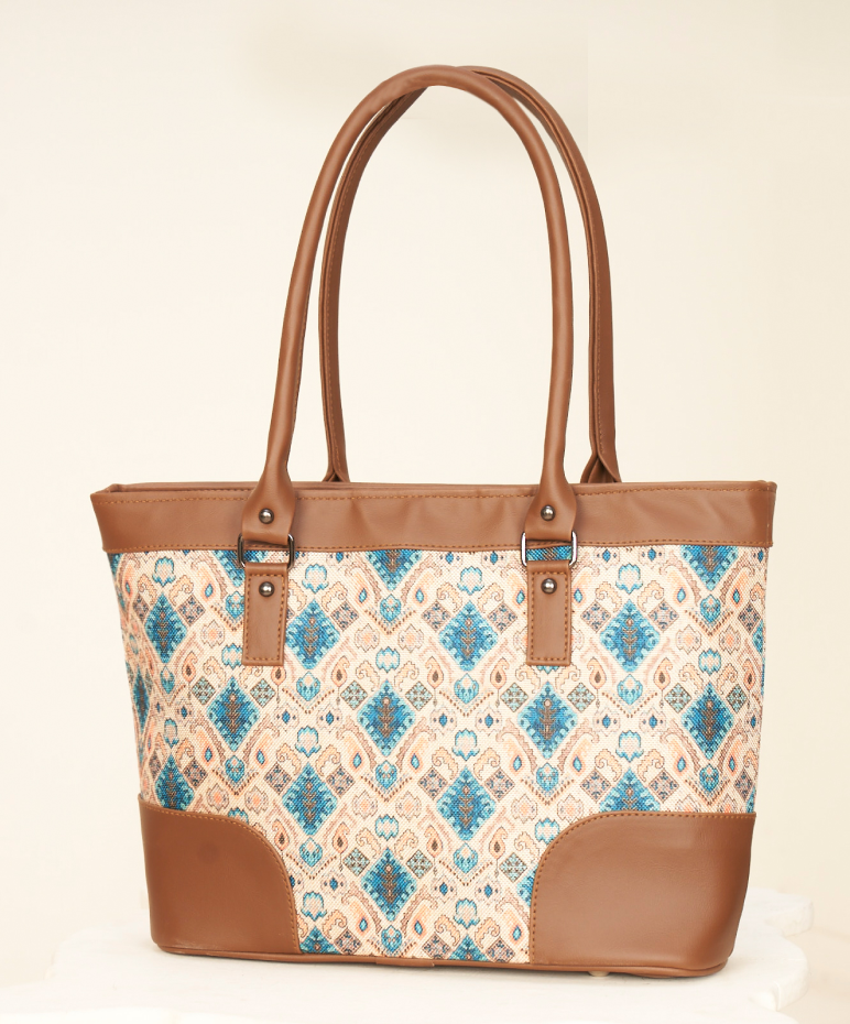 Ethnic Inspired Jute Tote Bag | Vibrant Print & Sustainable Design