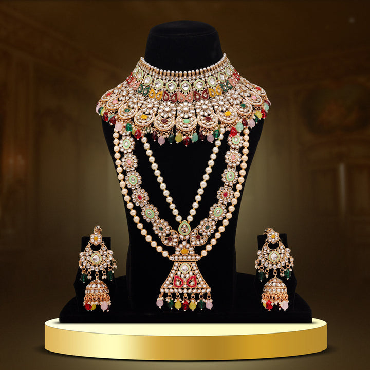 Exquisite Kundan Bridal Set | Multi Color Dulhan Jewelry