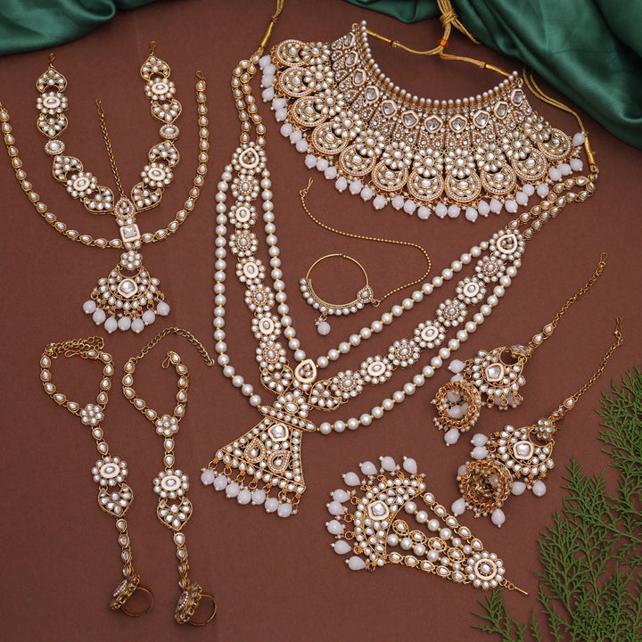 Kundan Bridal Set | Exquisite White Dulhan Jewelry Set