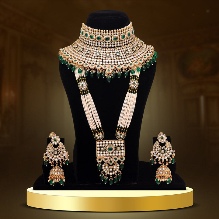 Kundan Bridal Jewelry Set | Stunning Green Dulhan Bridal Set