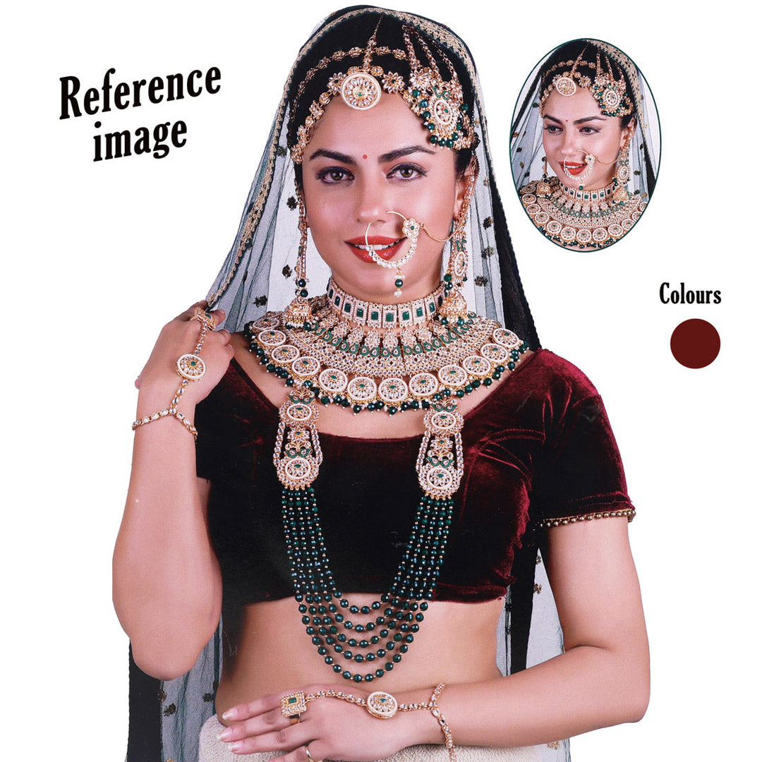 Kundan Dulhan Bridal Set | Maroon Exquisite Jewelry Collection