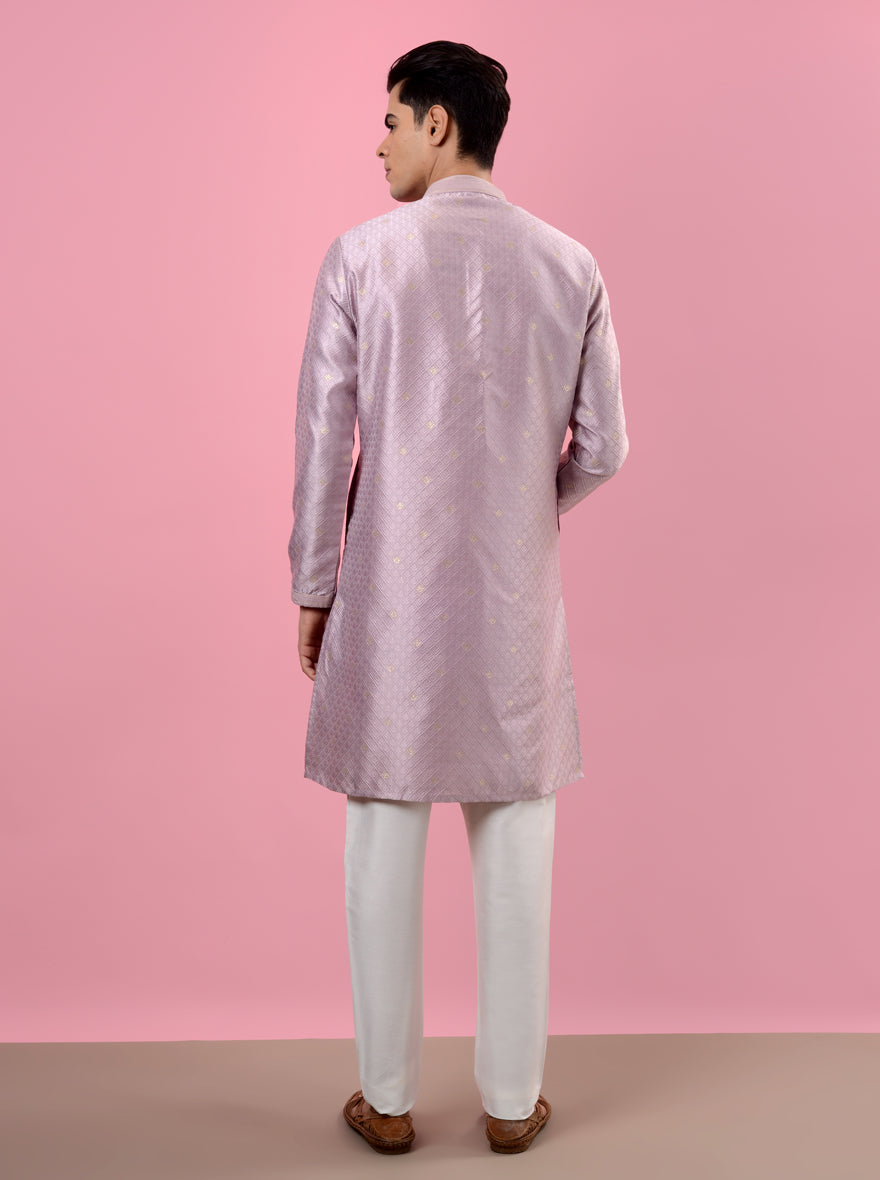 Chic garnet pink kurta pajama for men, elevating your festive wardrobe in the USA.