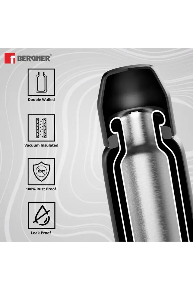 Bergner Thermosteel Bottle | Hot & Cold | Double-Walled, Leak-Proof