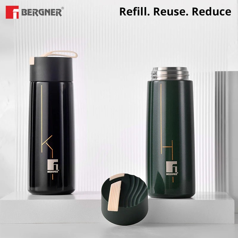 350ml Bergner Walking Filter Flow Flask | Thermosteel Double Walled Hot & Cold