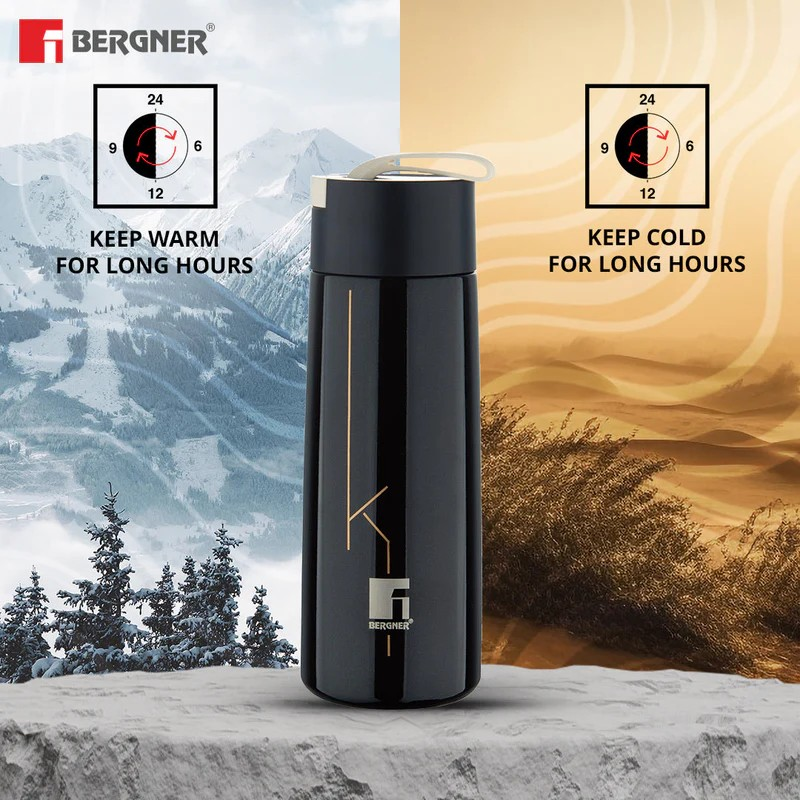 350ml Bergner Walking Filter Flow Flask | Thermosteel Double Walled Hot & Cold