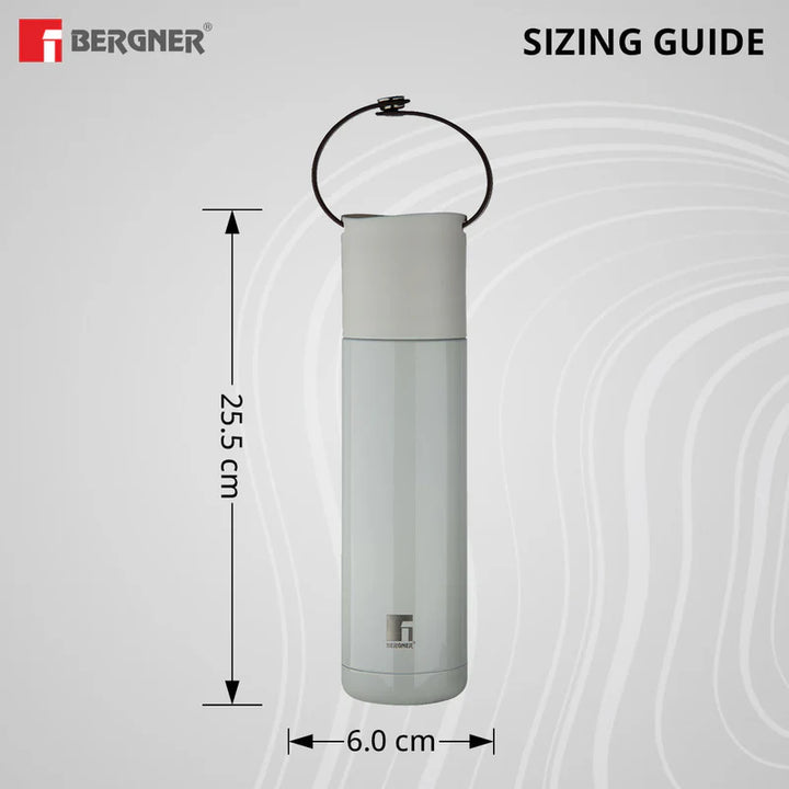 Bergner 500ml Thermosteel Flask | Curv & Carry Double-Walled Hot & Cold