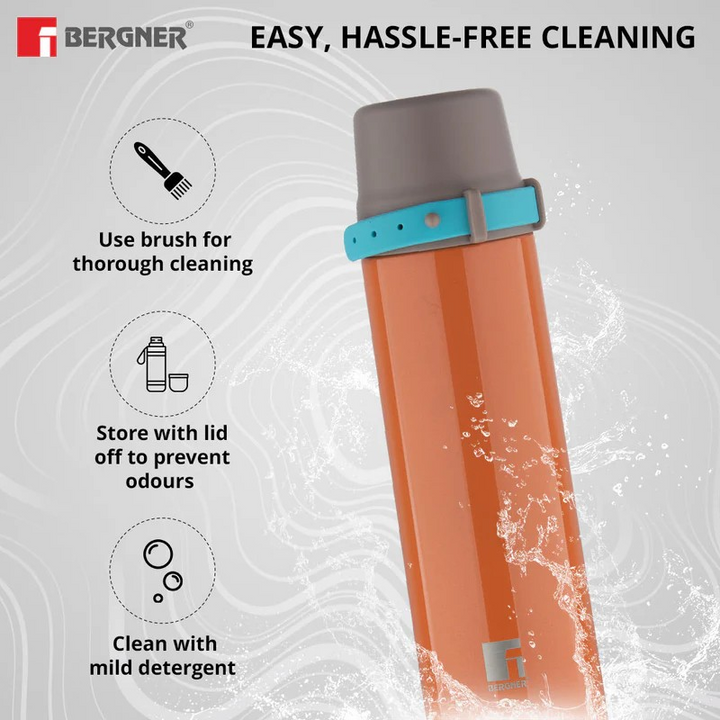 Bergner Stile 500ml Travel Bottle | Double-Walled Hot & Cold Thermosteel Flask