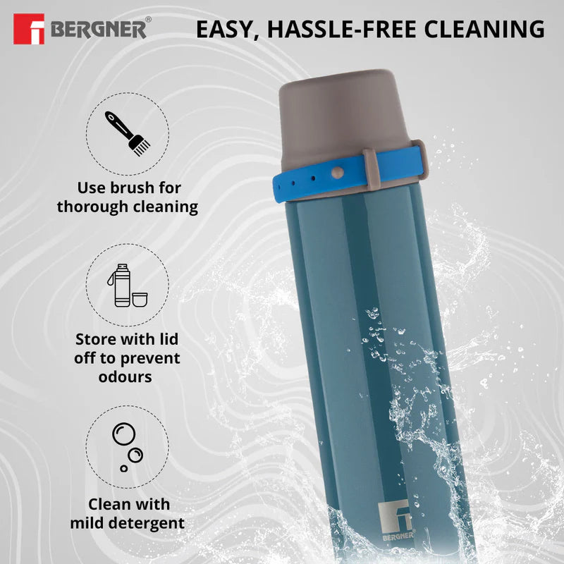 Bergner Stile 500ml Travel Bottle | Double-Walled Hot & Cold Thermosteel Flask