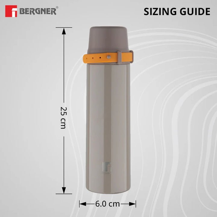 Bergner Stile 500ml Travel Bottle | Double-Walled Hot & Cold Thermosteel Flask