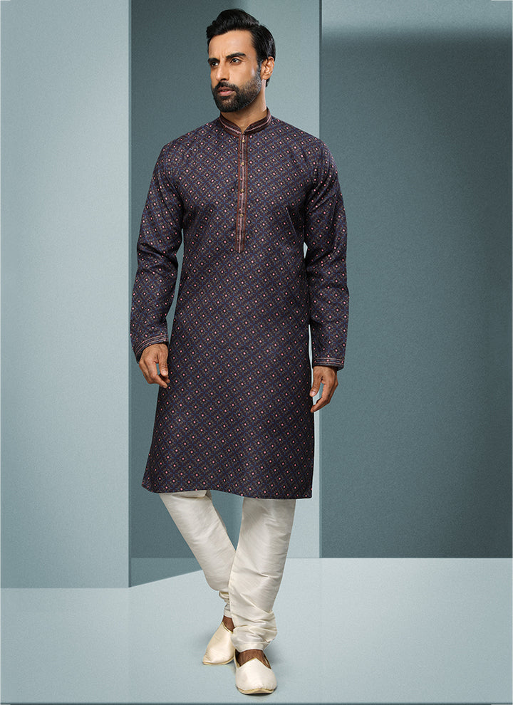 Exclusive Navy Cotton Premium Kurta Pajama | Perfect for Grand Celebrations & Traditional Gatherings