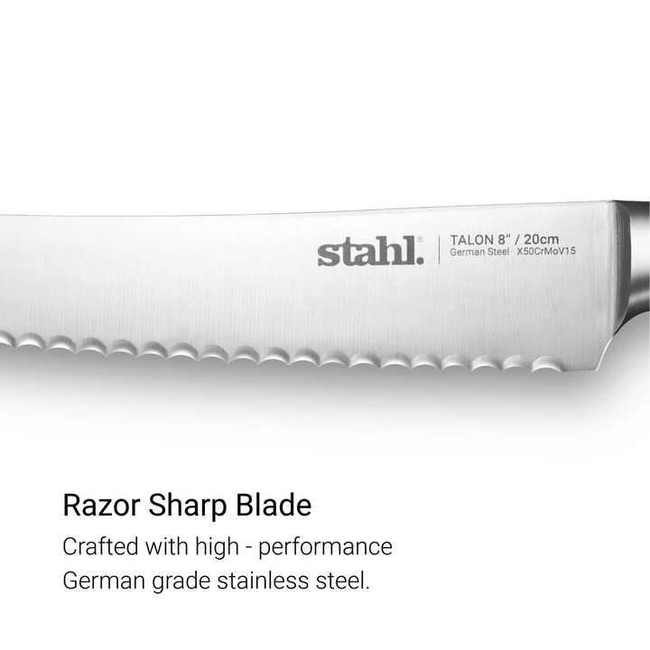 Bread Knife Talon Series Stahl Bread Knife | Walnut wood Handle, 8 Inches / 20 cm