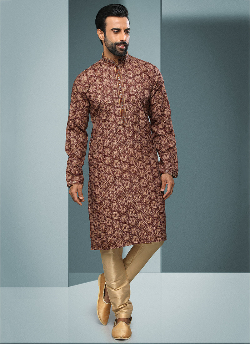 Modern  Brown  Cotton Premium Kurta Pajama | Creating a Lasting Impression at Every Occasion