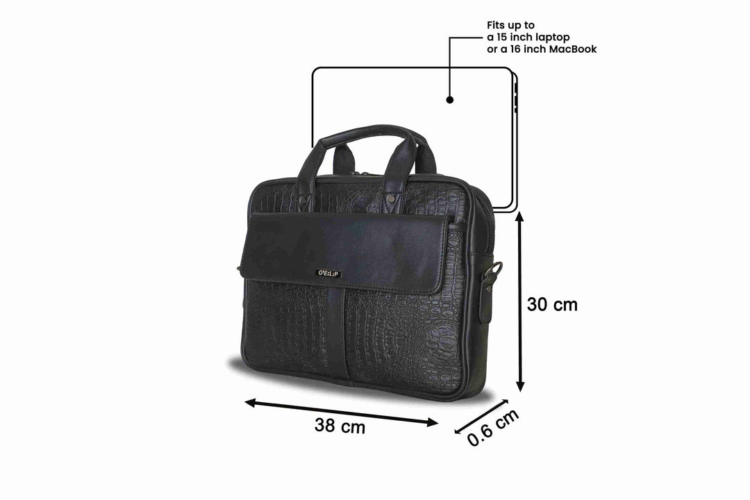 Executive Genuine Leather Laptop Bag | Classic Elegance for Business Professionals