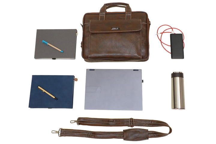 Classic Genuine Leather Laptop Bag | Stylish Protection for Professionals