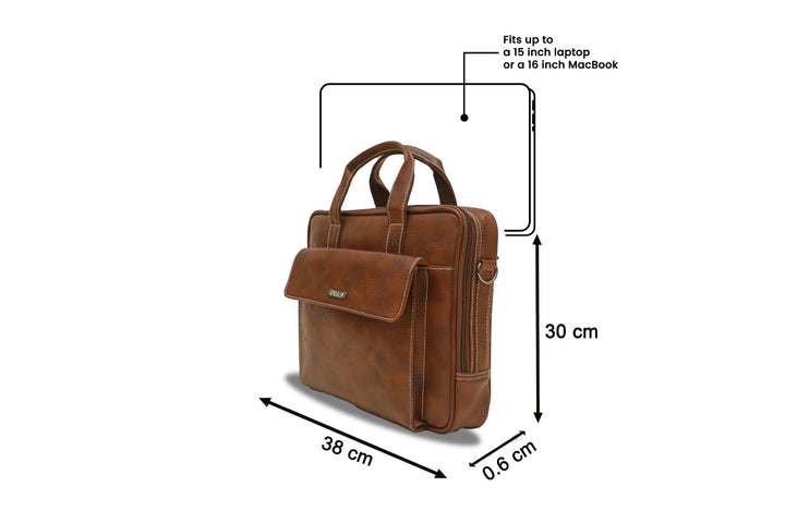 Premium Genuine Leather Laptop Bag | Stylish Protection for Professionals