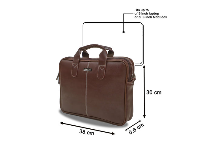 Classic Genuine Leather Laptop Bag | Timeless Elegance for Professionals