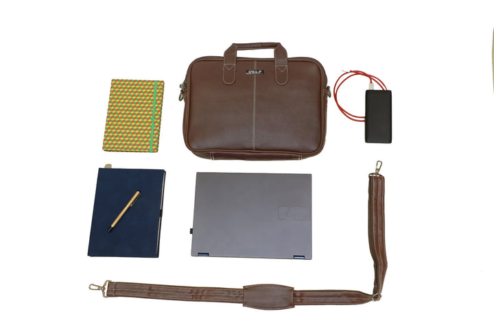 Classic Genuine Leather Laptop Bag | Timeless Elegance for Professionals