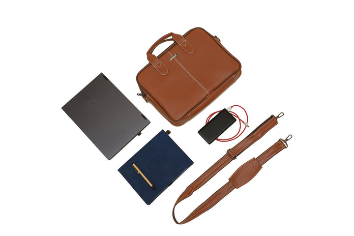 Professional Genuine Leather Laptop Bag | Classic Elegance for Business Professionals