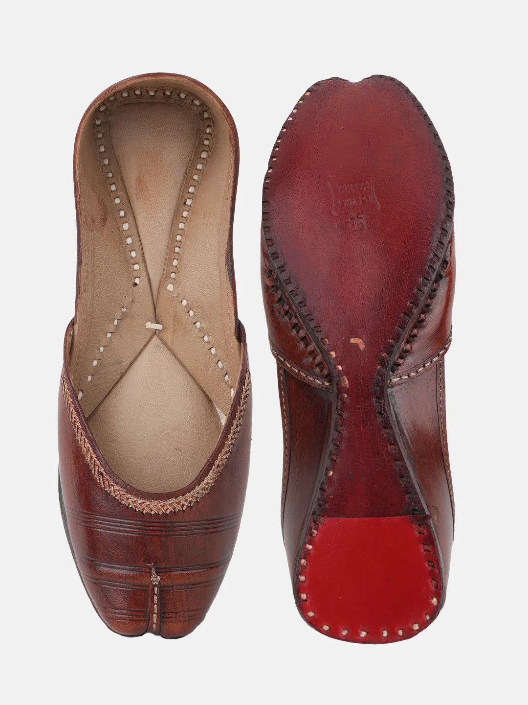 Handcrafted Brown Leather Jutti | Comfortable and Elegant Design