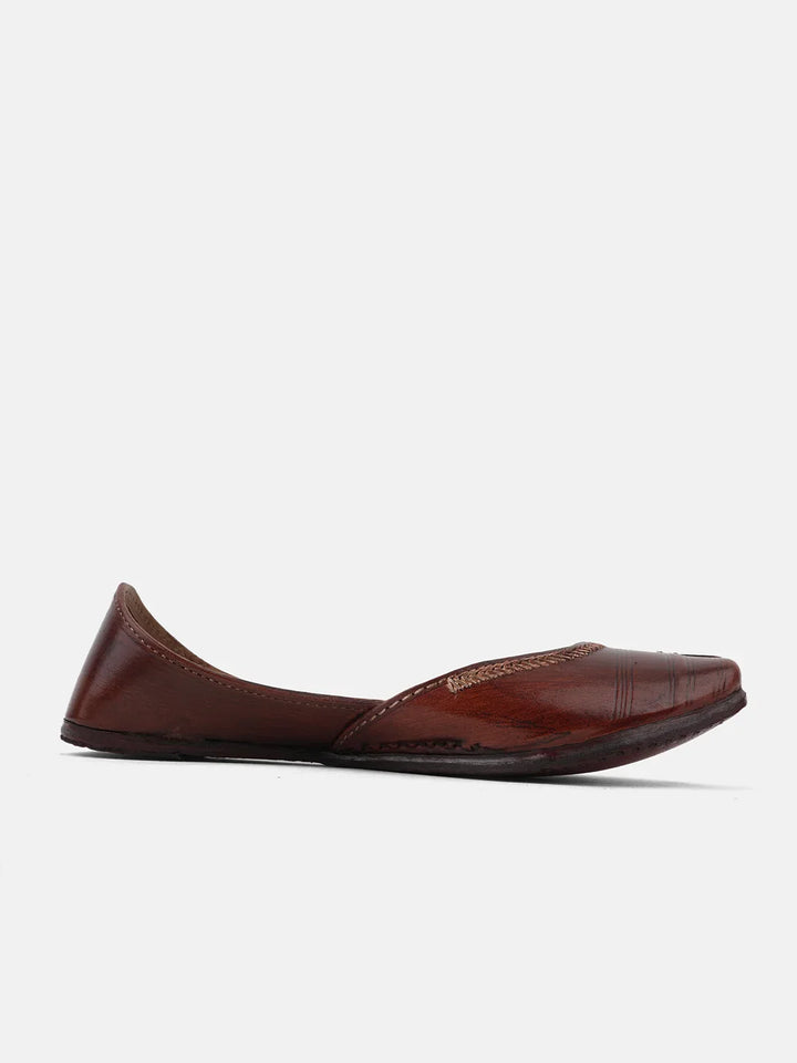 Handcrafted Brown Leather Jutti | Comfortable and Elegant Design