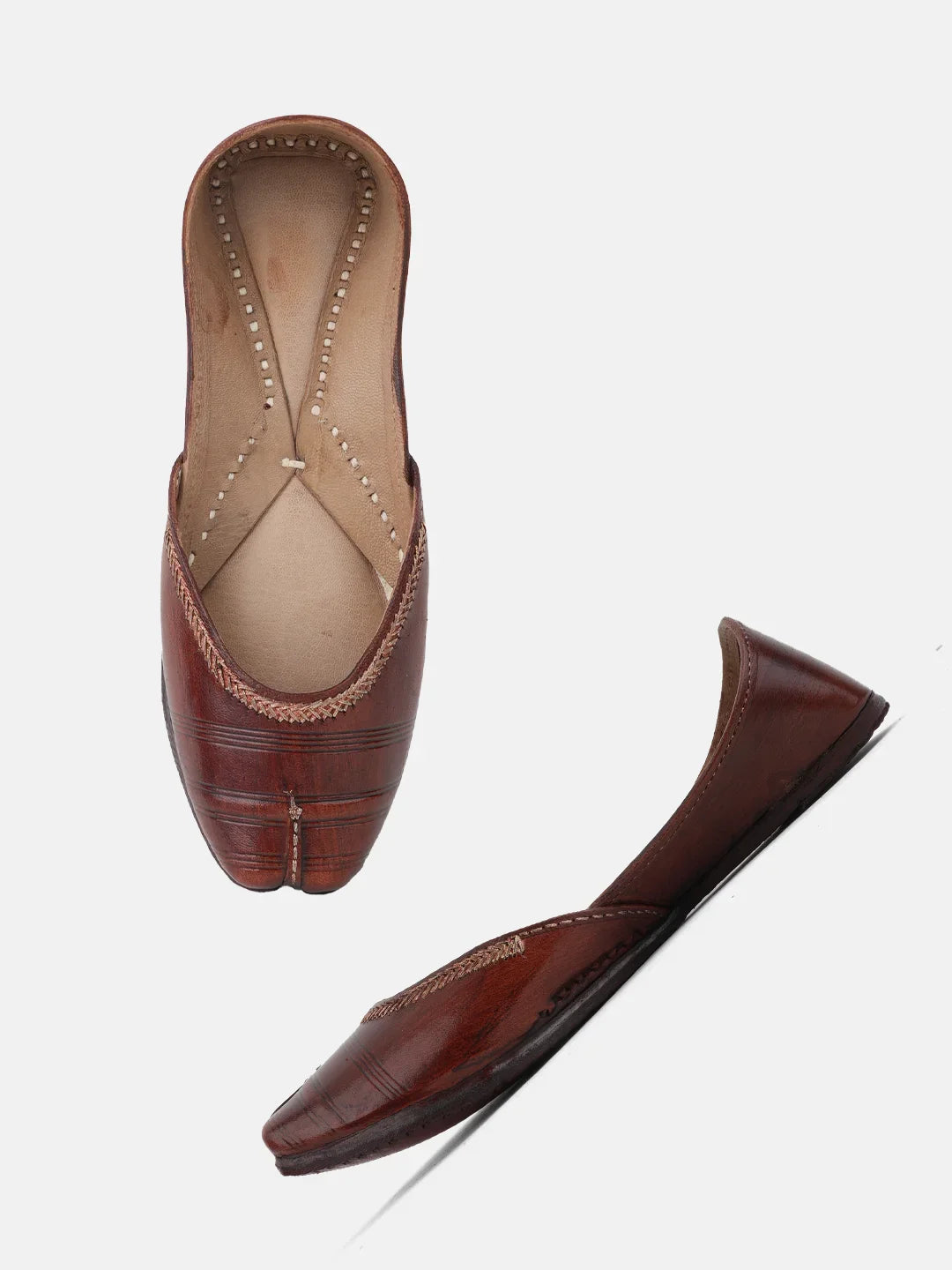 Handcrafted Brown Leather Jutti | Comfortable and Elegant Design