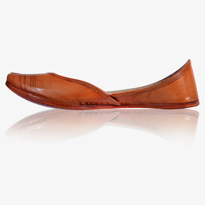 Classic Tan Leather Jutti for Men | Handcrafted Ethnic Shoes with Cushioning