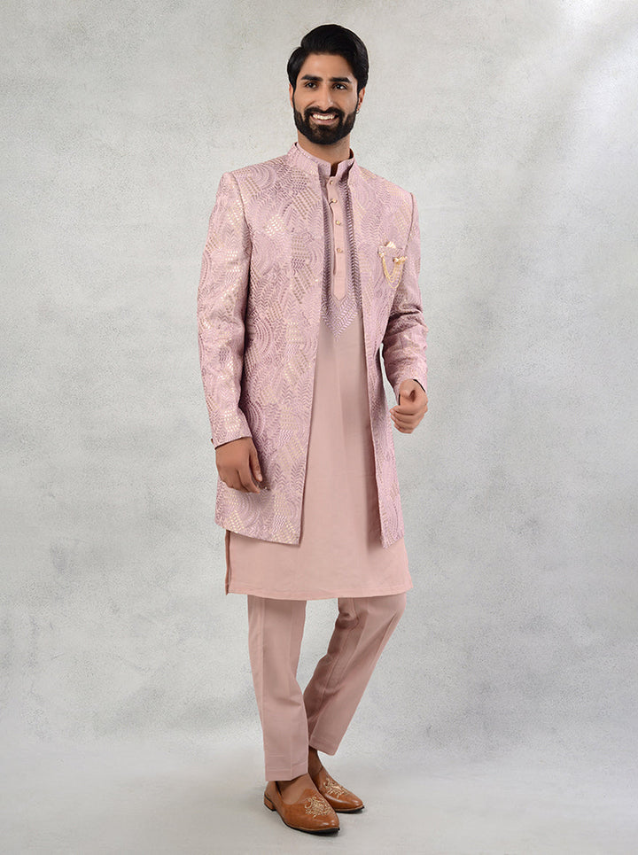 Elevate your ethnic wardrobe with these charming Pink Indo Western outfits, perfect for weddings and parties.