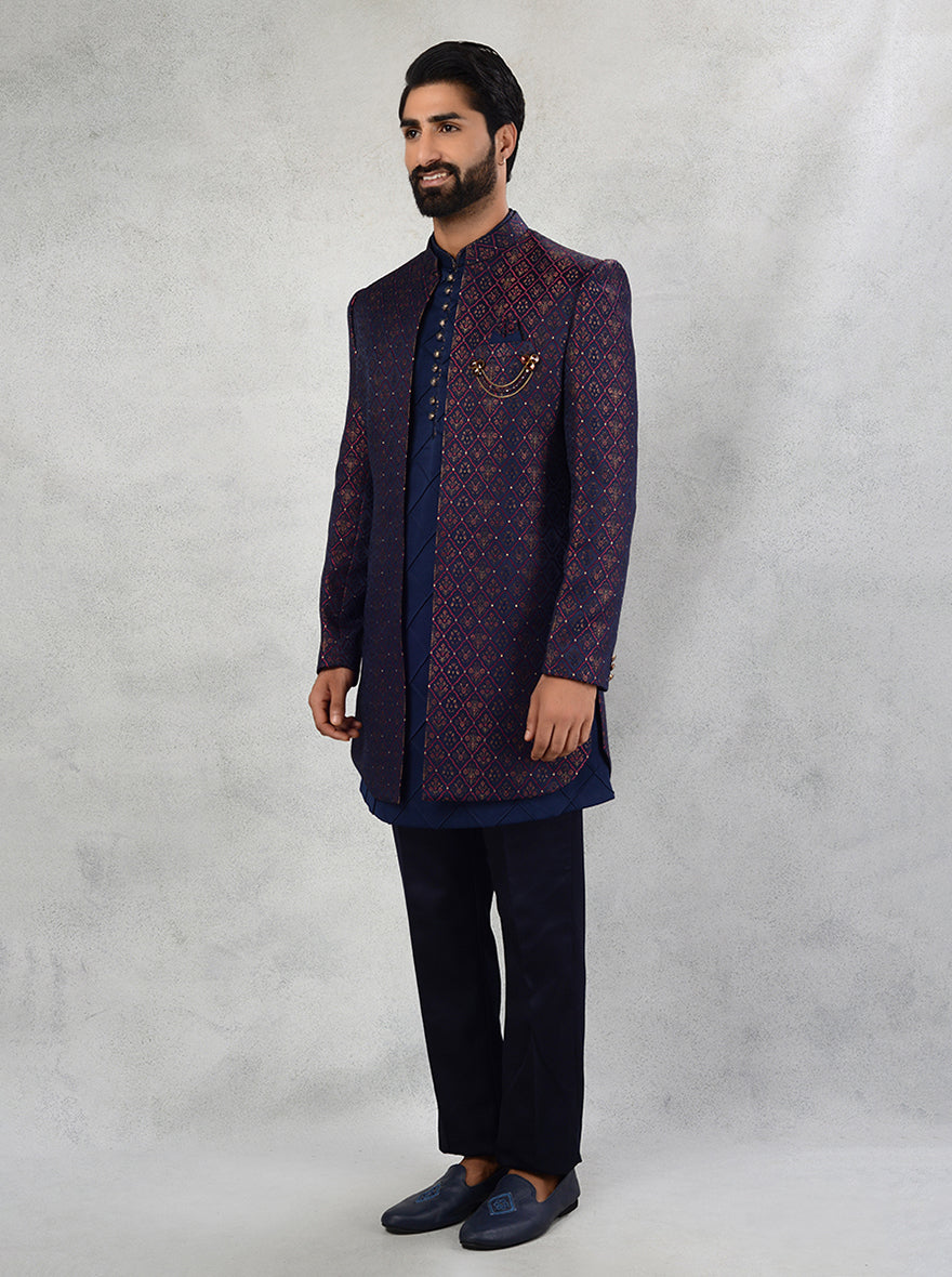 Elevate your ethnic wardrobe with this stunning Indo Western attire, merging tradition and contemporary style.