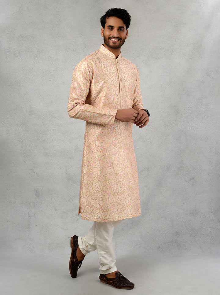 Classic Silk Blend Kurta Pajama for Men’s Haldi Ceremony