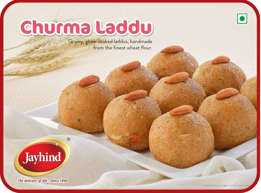 Churma Laddu Traditional Rajasthani sweet made with wheat flour, ghee, and jaggery. Perfect for gifting or special occasions.