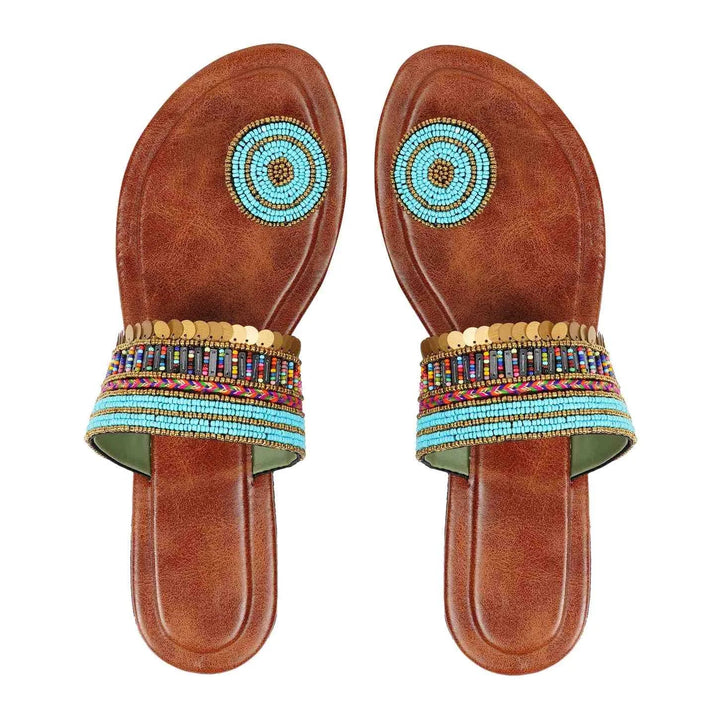 Traditional Kolhapuri Sandals | Handcrafted Leather with Sequin & Coin