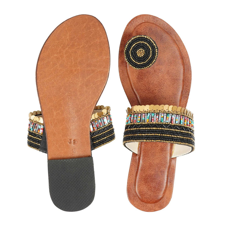 Glamorous Coin Work Kolhapuri | Traditional Leather Footwear for Women