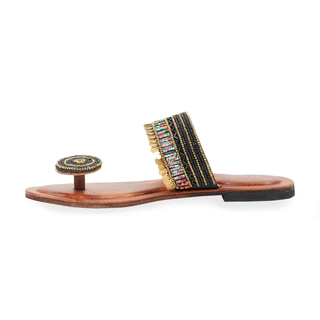 Glamorous Coin Work Kolhapuri | Traditional Leather Footwear for Women