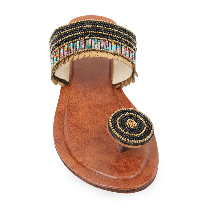 Glamorous Coin Work Kolhapuri | Traditional Leather Footwear for Women