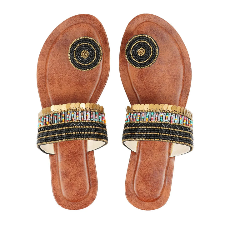 Glamorous Coin Work Kolhapuri | Traditional Leather Footwear for Women