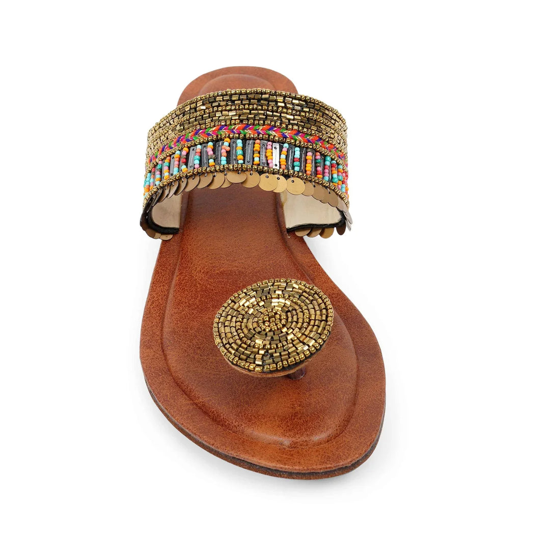 Stylish Coin Work Kolhapuris | Elegant Leather Sandals for Any Occasion