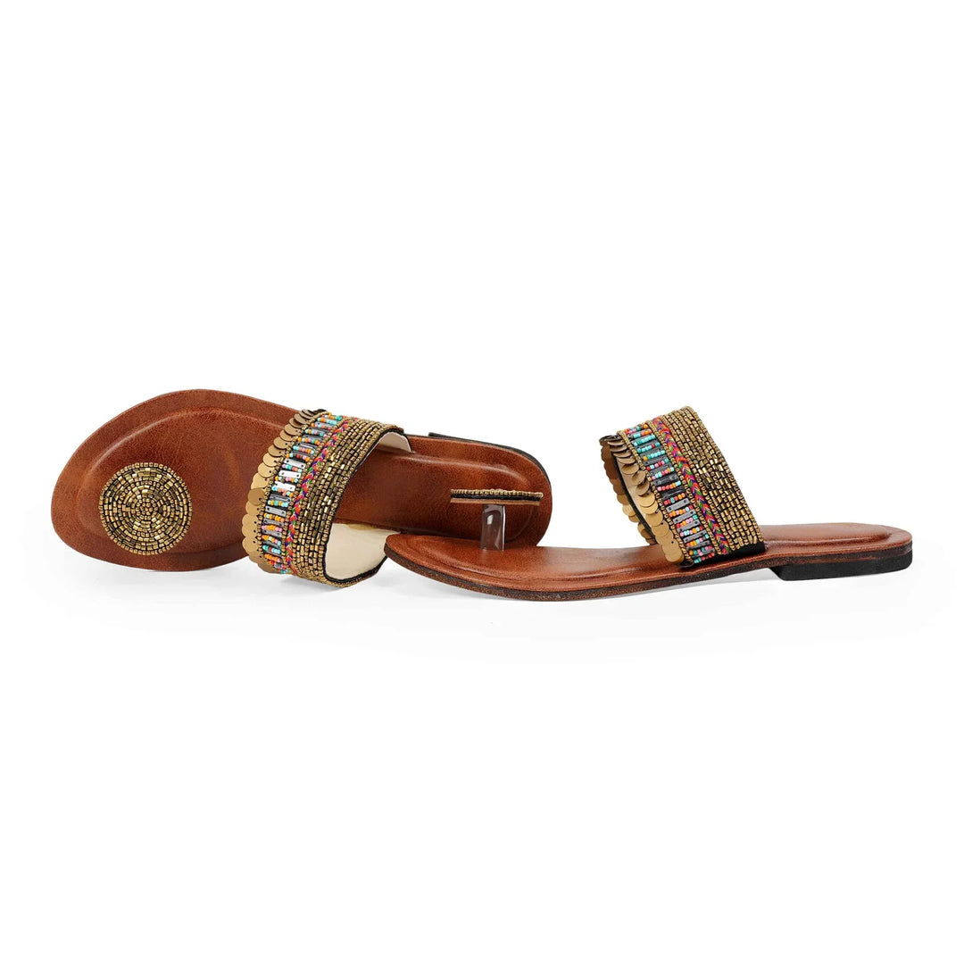 Stylish Coin Work Kolhapuris | Elegant Leather Sandals for Any Occasion