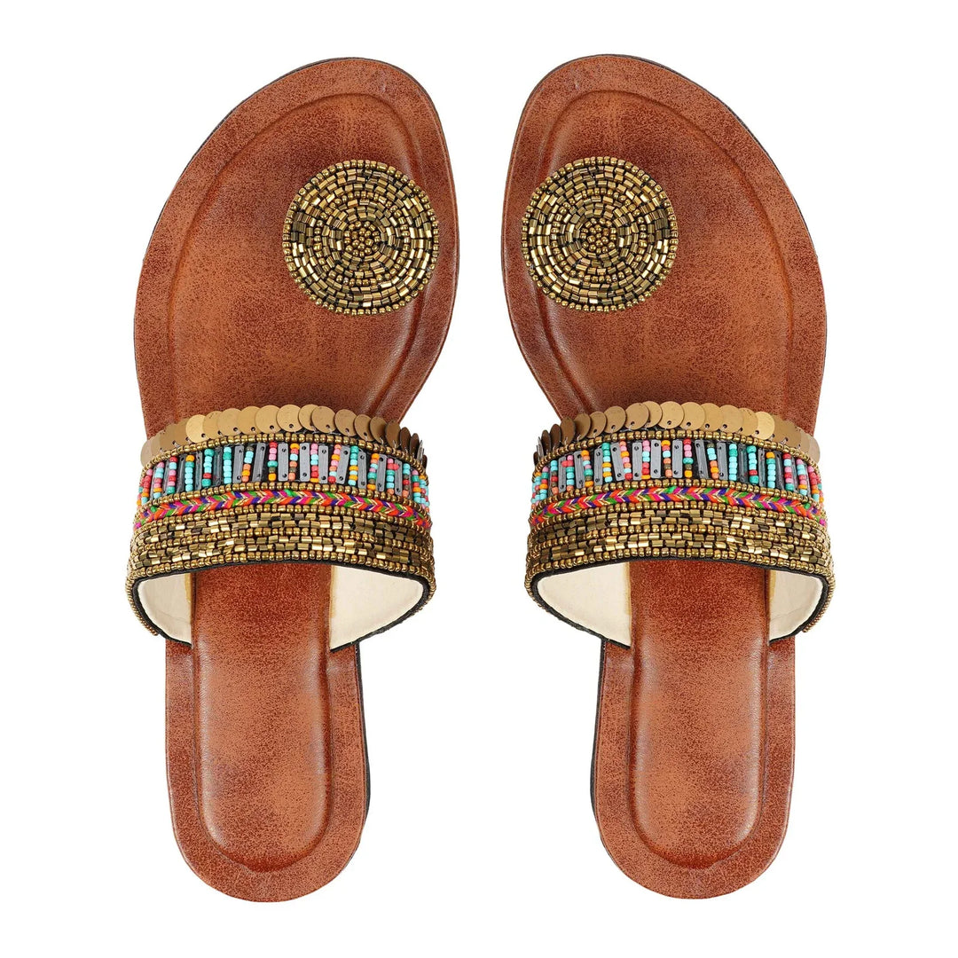 Stylish Coin Work Kolhapuris | Elegant Leather Sandals for Any Occasion