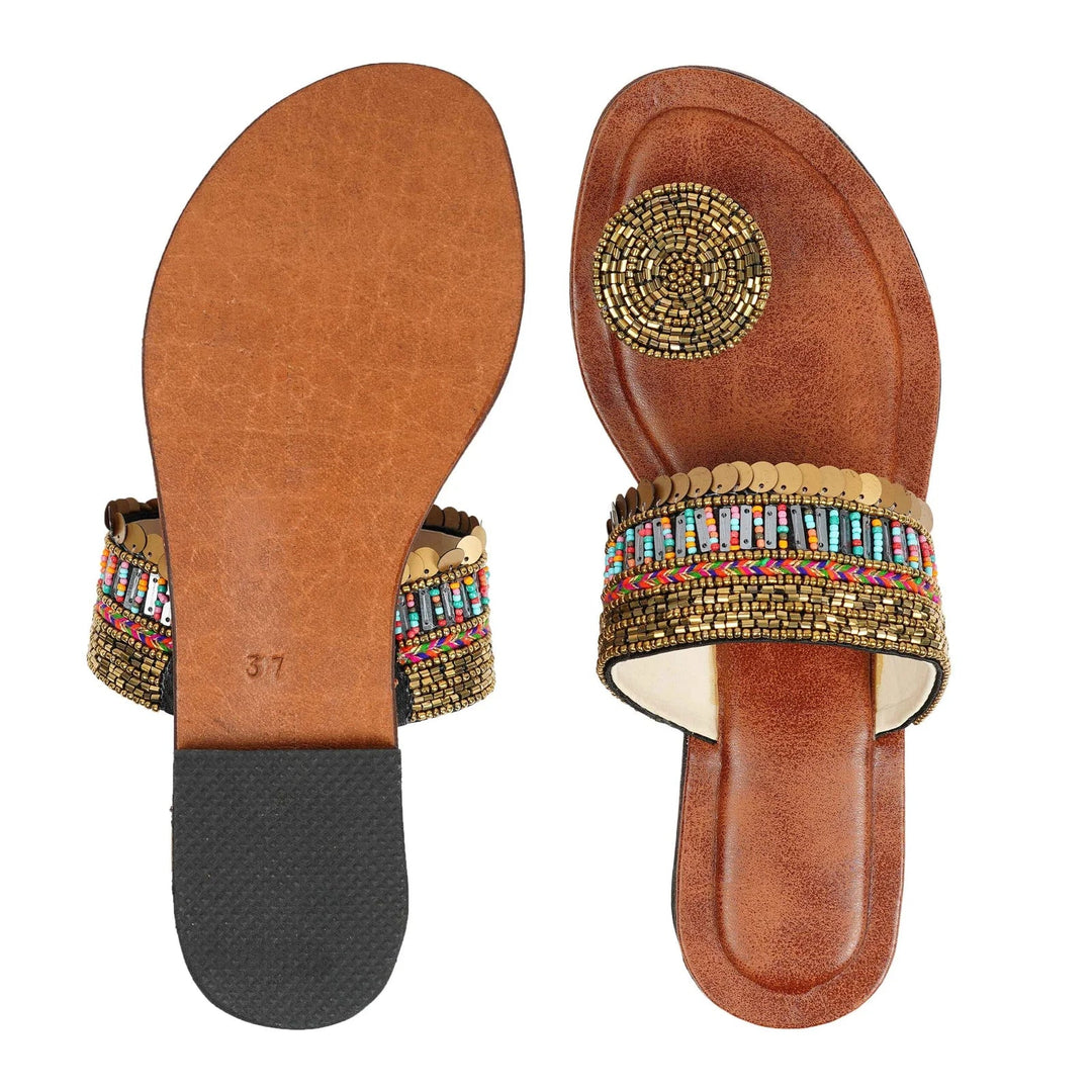 Stylish Coin Work Kolhapuris | Elegant Leather Sandals for Any Occasion